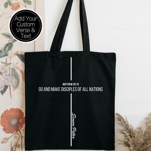 Luke 24:6 Born Again Gift for Her or Him Christian Tote Bag Custom Bible Verse He Has Risen Reusable Personalised Easter Gift Bag image 5