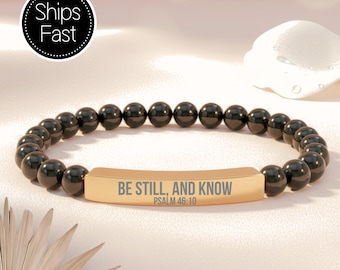 Psalm 46: 10 Benutzerdefinierte Bibel-Vers-Armband - sei still und weiß personalisiertes christliches minimalistisches Geschenk