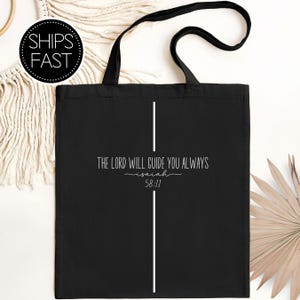 Isaiah 58:11 Back to School Gift for Her or Him Christian Tote Bag Custom Bible Verse Guide You Always Reusable Personalised Gift Bag