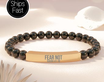 Isaiah 41:10 Custom Bible Verse Bracelet - Fear Not Personalized Christian Minimalist Scripture Gift