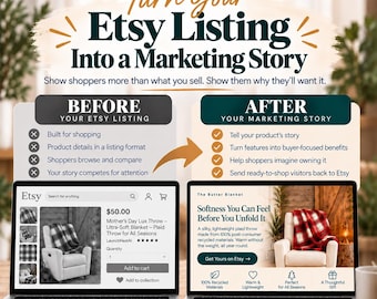 Etsy Landing Page, Product Marketing Story, Social Media Marketing, Digital Download for Sellers