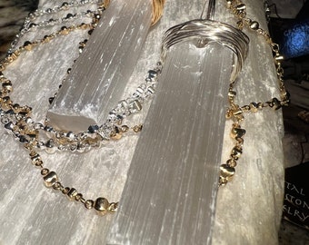 Large Selenite on Moroccan Chain