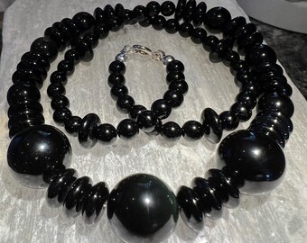 Golden Obsidian, Silver Sheen Obsidian, Black Obsidian & Onyx Protection Amulet