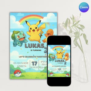 Game Character Birthday Invitation: Printable Kids Party Card (Digital Download A5 Template)