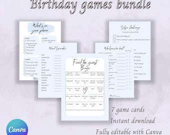 Printable Birthday Party Games Bundle – Fun for Teens & Adults (Digital Download)