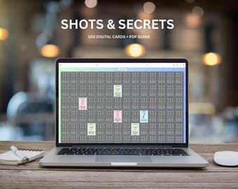 Shots & Secrets Drinking Game: 100 Truth or Dare Cards (Digital Download, PDF Guide)