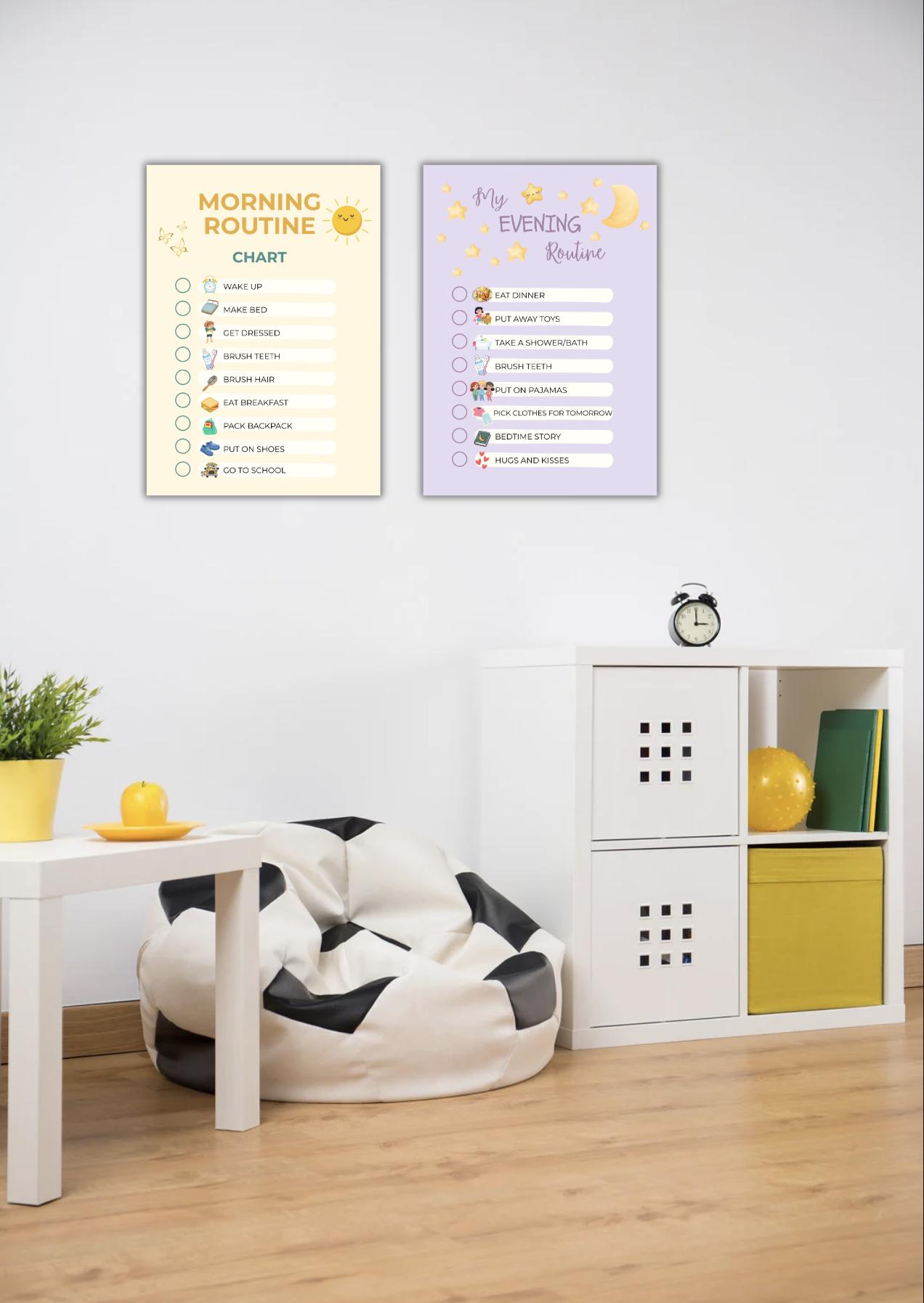 Morning And Evening Routine Chart.pdf Kids Morning and Evening Routine Charts – Printable Visual Schedule ...