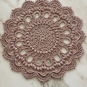 Throw Pillow Doily- Pillow Lace Cover- Elegant Crochet Doily- Vintage Decoration for home& Table, Relief Crochet doily- Handmade Gift,