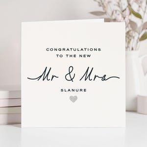 Personalised Mr & Mrs Wedding Card - Handmade Congratulations Card