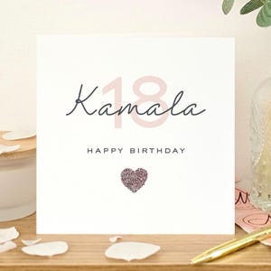 Glam 18th birthday card, Special birthday card for 18th, 18 happy birthday card, Card for 18th birthday, Sparkly 18th birthday card