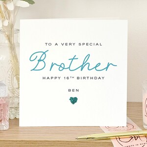 Carte personnalisée du 16e anniversaire pour frère, carte du 16e frère, carte pour l'anniversaire d'un frère, carte pour petit frère, carte pour grand frère