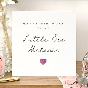 Birthday card for little sister, Appreciation birthday card for little sister, Little sister birthday card, Birthday card from big sister