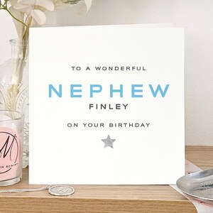 Carte d'anniversaire de neveu personnalisée, carte spéciale de neveu, carte d'anniversaire de neveu, carte d'anniversaire de neveu précieuse, carte de neveu parfaite