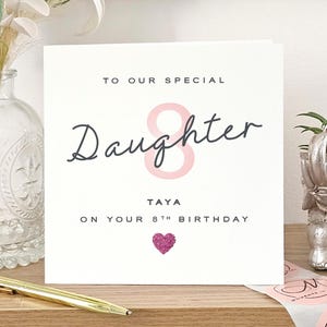Personalised Age Birthday Card Daughter, Birthday Card For Girl, For Daughter, Age Birthday Niece Card, Granddaughter Any Age Birthday Gift