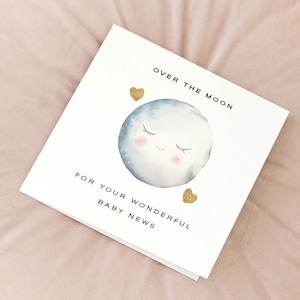 Carte de liquidation - Carte d'actualités sur la lune pour bébé, carte pour bébé, carte pour les futurs parents, nouvelle maman, carte de grossesse, carte de félicitations pour bébé