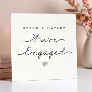 Carte de fiançailles personnalisée, cadeau de fiançailles, carte de fiançailles, cartes de fiançailles pour des amis, carte de fiançailles en argent, qualité simple