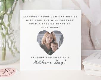 Luxury Handmade Memorial Mother's Day Card: Photo Keepsake