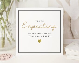 Luxury Personalised Pregnancy Card For Friend: Handmade New Baby Card