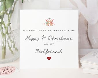 Custom 'Happy 1st Christmas as My Girlfriend' Card