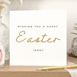 Carte personnalisée de joyeuses Pâques pailletées, carte de Pâques pour amis, carte de Pâques, carte de Pâques pour maman, carte de Pâques pour grand-mère