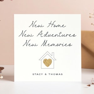Nouvelle carte de visite avec nom personnalisé, nouvelle carte de visite avec nom personnalisé, cadeau de nouvelle maison pour couple, cadeau de pendaison de crémaillère pour amis, nouvelle carte de maison faite main
