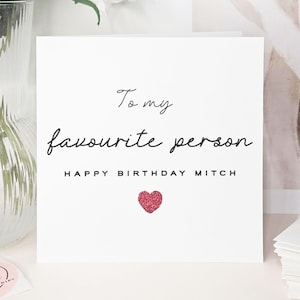 Luxury Handmade Personalised Birthday Card: Red Glitter Heart, Handmade in UK