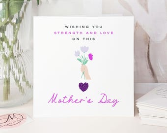 Luxury Sympathy Mother's Day Card: Loss of Mother, Floral Keepsake