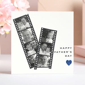 Carte photo personnalisée pour la fête des pères, carte photo papa fête des pères, carte photo en bande pour la fête des pères, carte unique en son genre pour la fête des pères