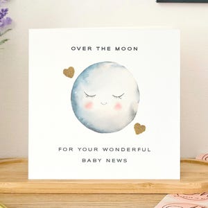 Carte d'actualités sur la lune pour bébé, carte pour bébé, future carte parents, cadeaux pour parents, carte de grossesse, carte de félicitations pour bébé