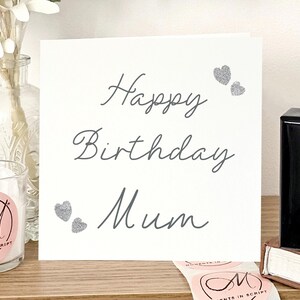 Carte d'anniversaire maman, carte d'anniversaire de luxe pour maman, carte à paillettes argentées pour maman, carte d'anniversaire à paillettes pour maman, carte d'anniversaire pour maman, cadeau d'anniversaire pour maman