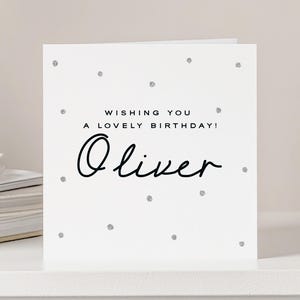 Luxury Handmade Personalised Glitter Birthday Card - Green & Black Handmade Design