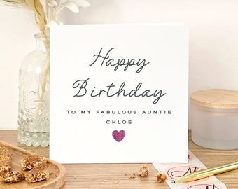 Carte d'anniversaire personnalisée tante, carte d'anniversaire personnalisée pour tante, carte d'anniversaire spéciale tante, cadeau d'anniversaire tante, carte mignonne pour tante