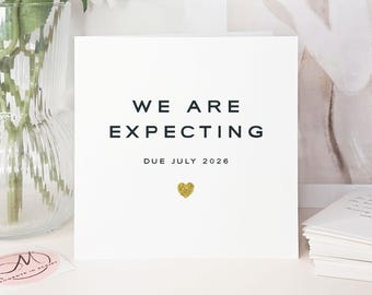 Luxury Handmade Gold Glitter Heart Custom Text Card, Personalised Wording Greeting Card