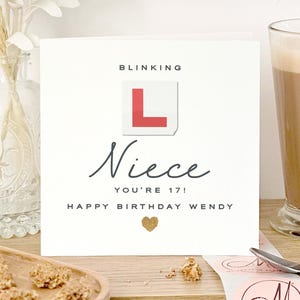 Carte personnalisée du 17e anniversaire pour nièce, carte l clignotant nièce pour 17e anniversaire, carte nièce pour 17e anniversaire, carte nièce 17e anniversaire