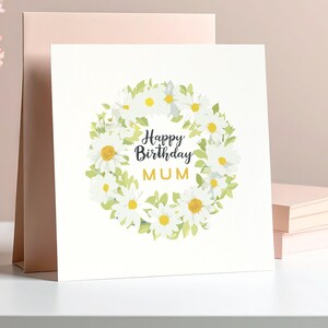 Carte d'anniversaire lumineuse personnalisée pour maman, carte d'anniversaire floral jaune pour maman, jolie carte d'anniversaire pour maman, carte de luxe pour le jour spécial de maman