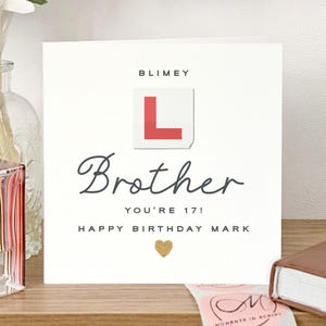 Carte d'anniversaire du 17e frère, carte de frère Blimey L pour 17e anniversaire, carte pour le 17e anniversaire de son frère, carte de 17e anniversaire drôle pour frère