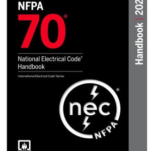 May include: A black handbook titled "NFPA 70 National Electrical Code Handbook 2026". The cover features the number 70 in red, the "nec" logo, and the NFPA logo.