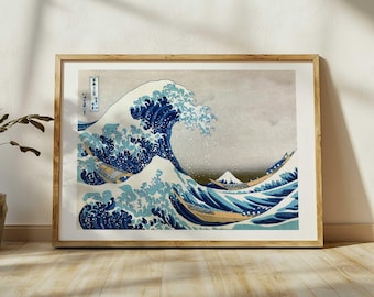 葛飾北斎の「神奈川沖浪裏」版画 – 浮世絵美術、日本風壁装飾 - Etsy 日本