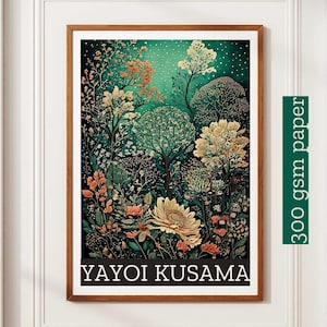 Poster di Yayoi Kusama - Stampa astratta di Yayoi Kusama come arte murale giapponese - Arte murale giapponese ispirata a Yayoi Kusama - Decorazioni murali per la casa
