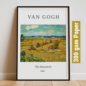 Vincent Van Gogh Original The Haystacks - Modern Exhibition Wall Art, Van Gogh Print, Impressionist Print
