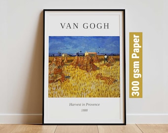 Vincent Van Gogh Original Harvest in Provence - Modern Exhibition Wall Art, Van Gogh Print, Impressionist Print