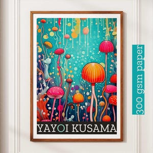 Yayoi Kusama Poster - Abstrakter Yayoi Kusama Print als japanische Wandkunst - Yayoi Kusama inspirierte japanische Galerie Wandkunst - Wanddeko