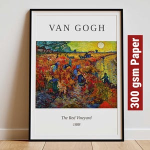 Vincent Van Gogh Original The Red Vineyard - Modern Exhibition Wall Art, Van Gogh Print, Impressionist Print