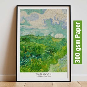 Vincent Van Gogh Original Green Wheat Fields, Auvers - Modern Exhibition Wall Art, Van Gogh Print, Impressionist Print