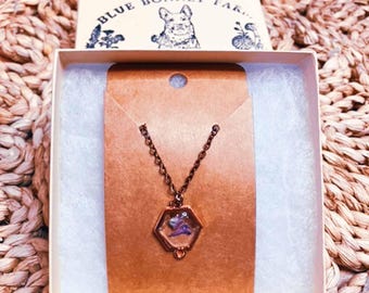 Dainty Flower Pendant Necklace, Wildflower Necklace, Real Flower Petals, Dried Pressed Flowers, Handmade Unique Gift for Her