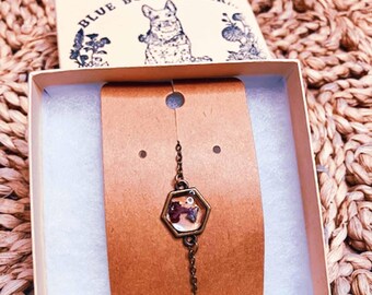 Dainty Flower Pendant Bracelet, Wildflower Bracelet, Real Flower Petals, Flower Farm, Pressed Flowers, Handmade Unique Gift for Her