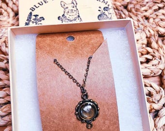 Antique Bronze Flower Pendant Necklace, Wildflower Necklace, Real Flower Petals, Dried Pressed Flowers, Handmade Unique Gift for Her