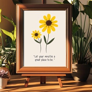 Poster Sonnenblume | Motivierende Zitate Typografie | Moderne Wandkunst | Selbstliebe Poster | Druckbar Digital | Geschenk für Sie | Hauseinweihung |