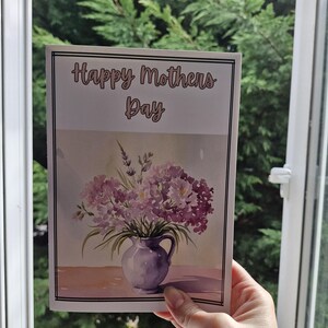 Lot de 5 cartes de voeux pour la fête des mères, motif floral, cadeau de Noël, papeterie « Thinking of you », cartes intérieures vierges, joli jeu de cartes