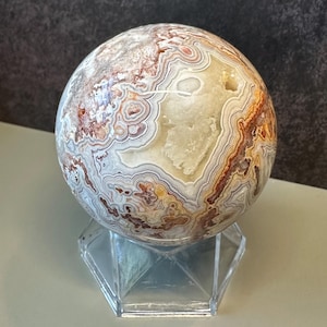 Beautiful Druzy Crazy Lace Agate Sphere, Crystal Carvings, Crystal Gifts, Crystal Sphere, Crystal Ball